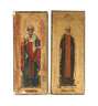 Zwei Ikonen mit Heiligenbildnissen
