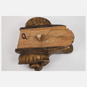 Paar geschnitzte Widderköpfe