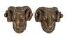 Paar geschnitzte Widderköpfe