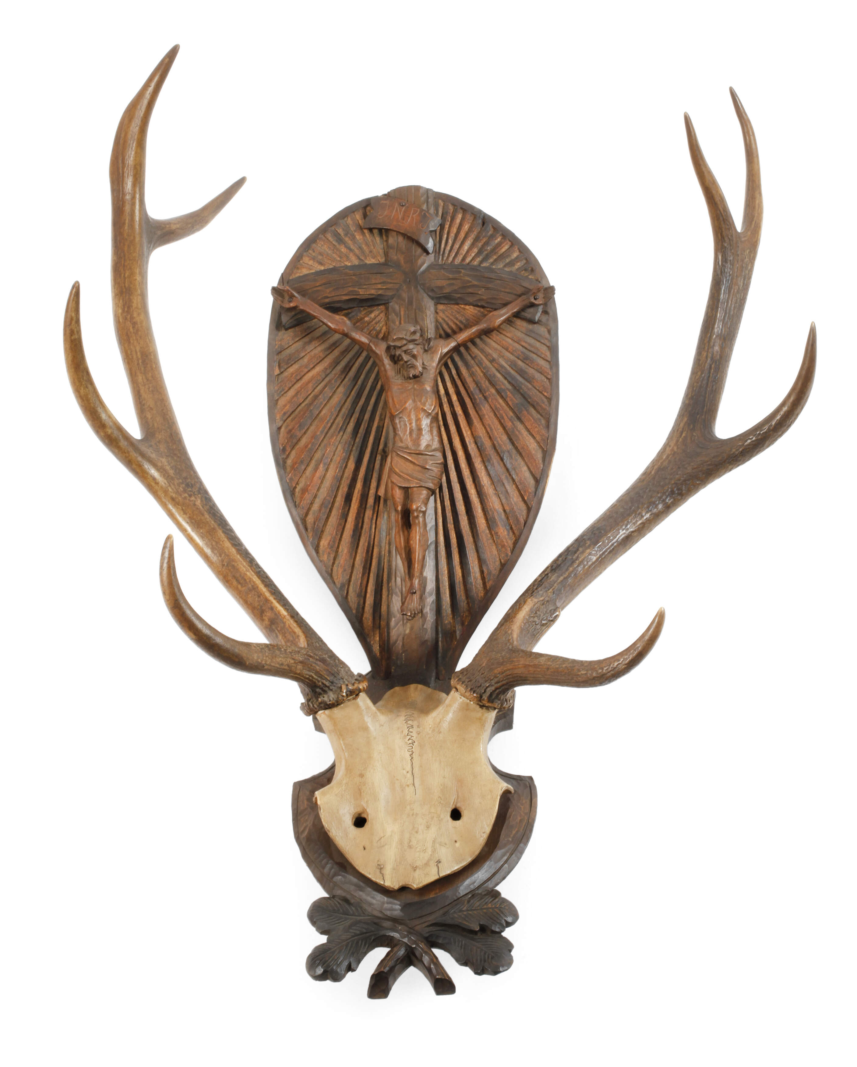 Jagdtrophäe "Hubertushirsch"