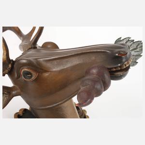 Geschnitzte Jagdtrophäe