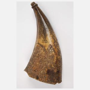 Pulverhorn und Schnupftabakdose