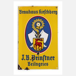 Emailleschild Brauhaus Hirschberg