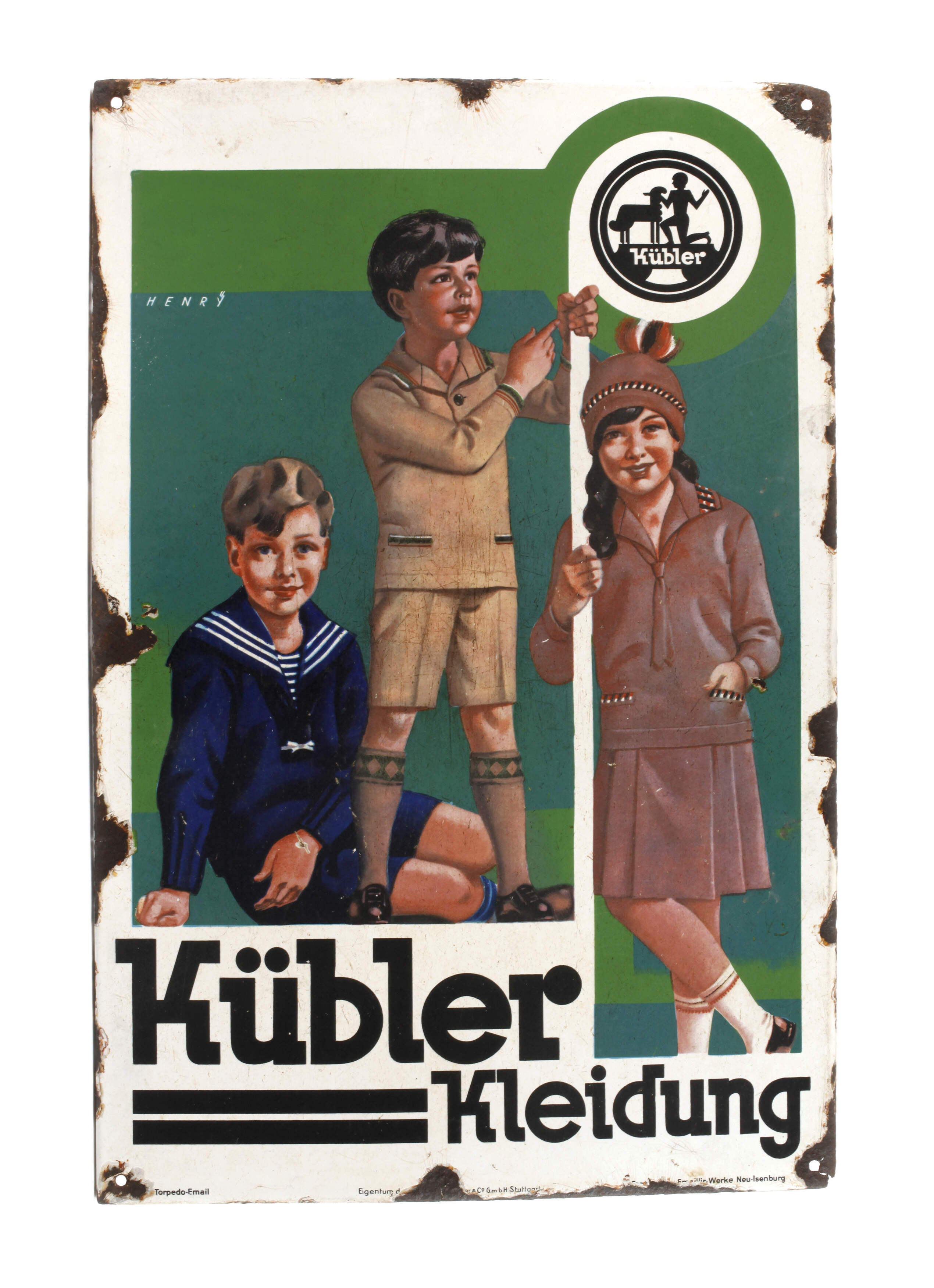 Emailleschild Kübler