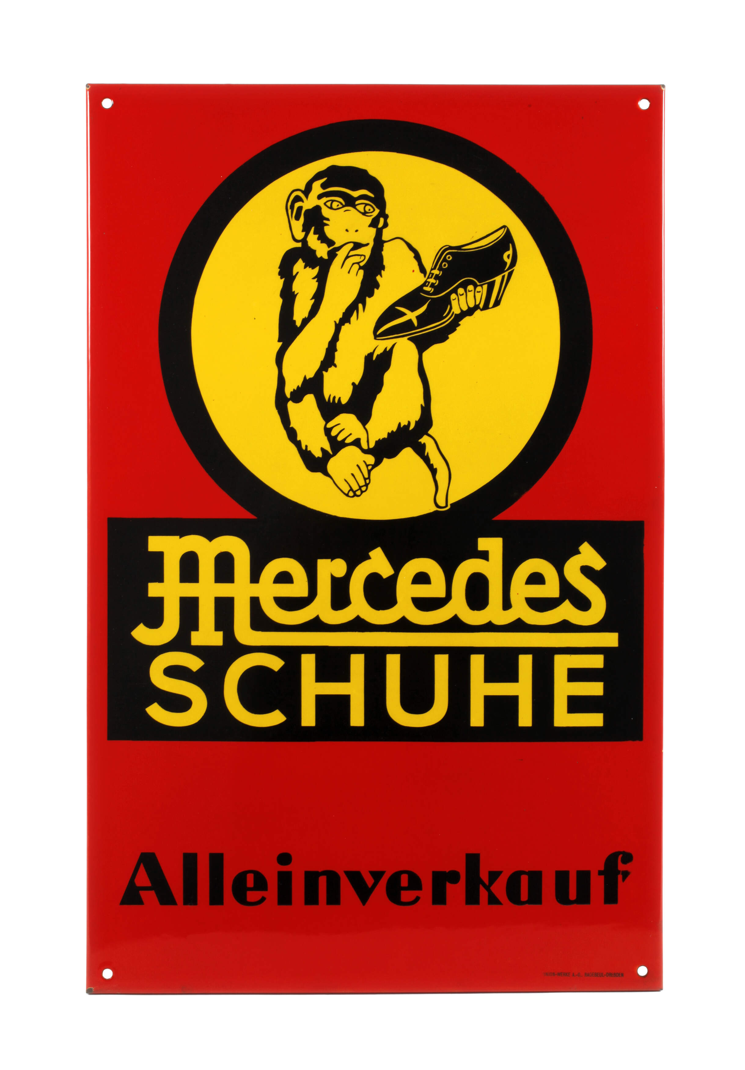 Emailleschild Mercedes Schuhe