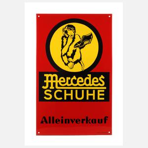 Emailleschild Mercedes Schuhe
