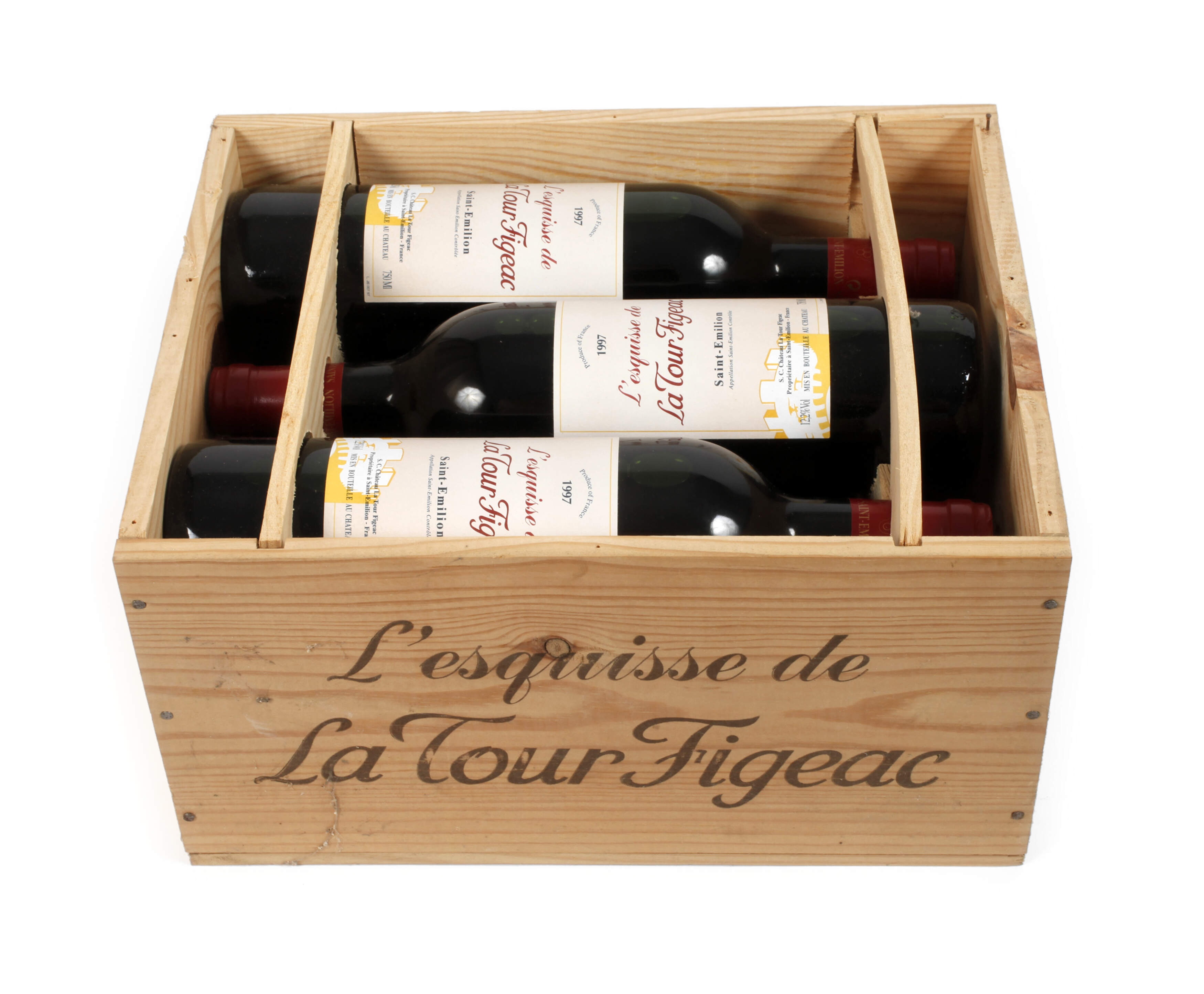 Sechs Flaschen Rotwein