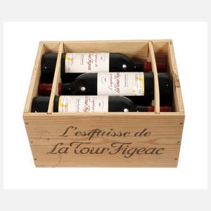 Sechs Flaschen Rotwein