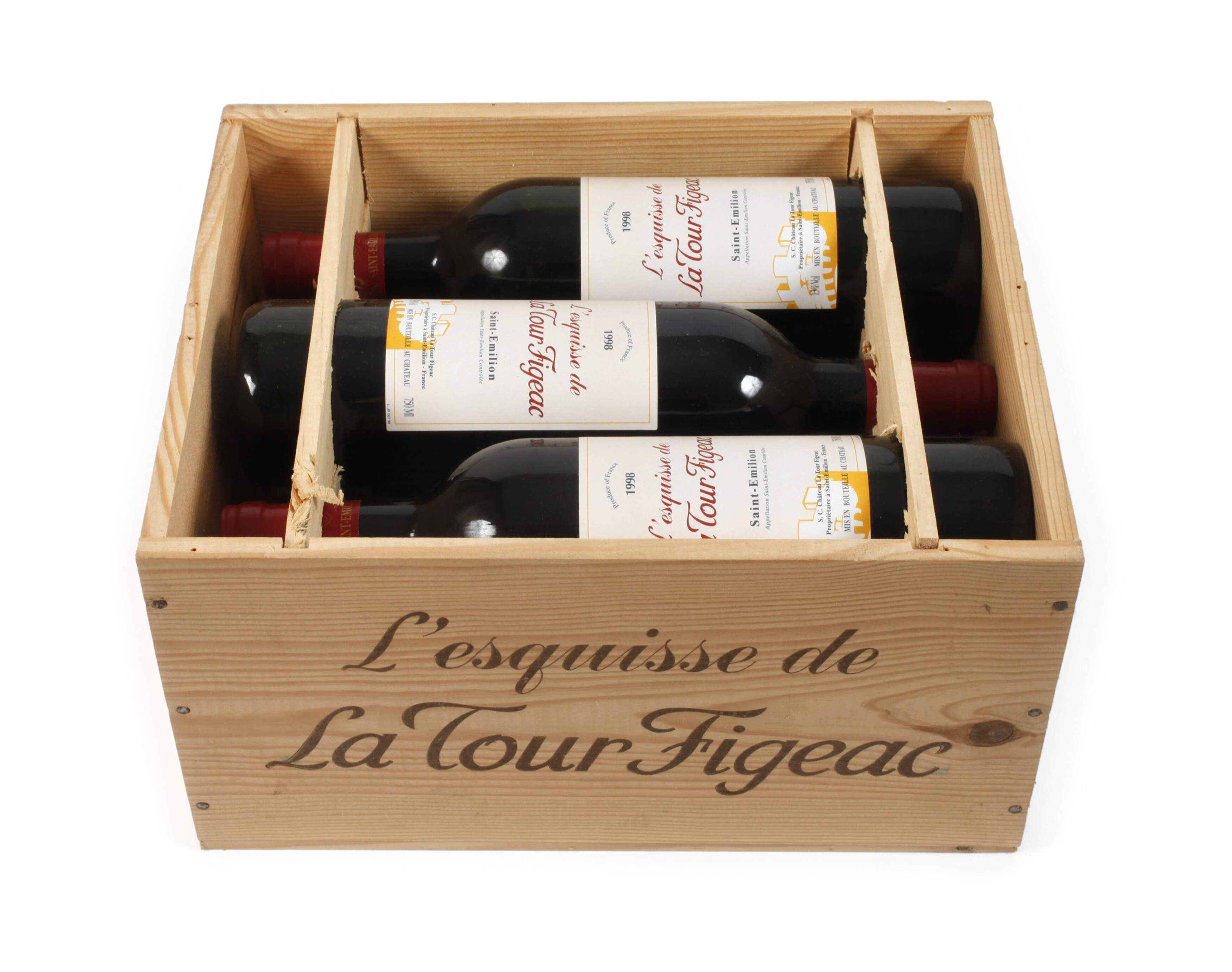 Sechs Flaschen Rotwein