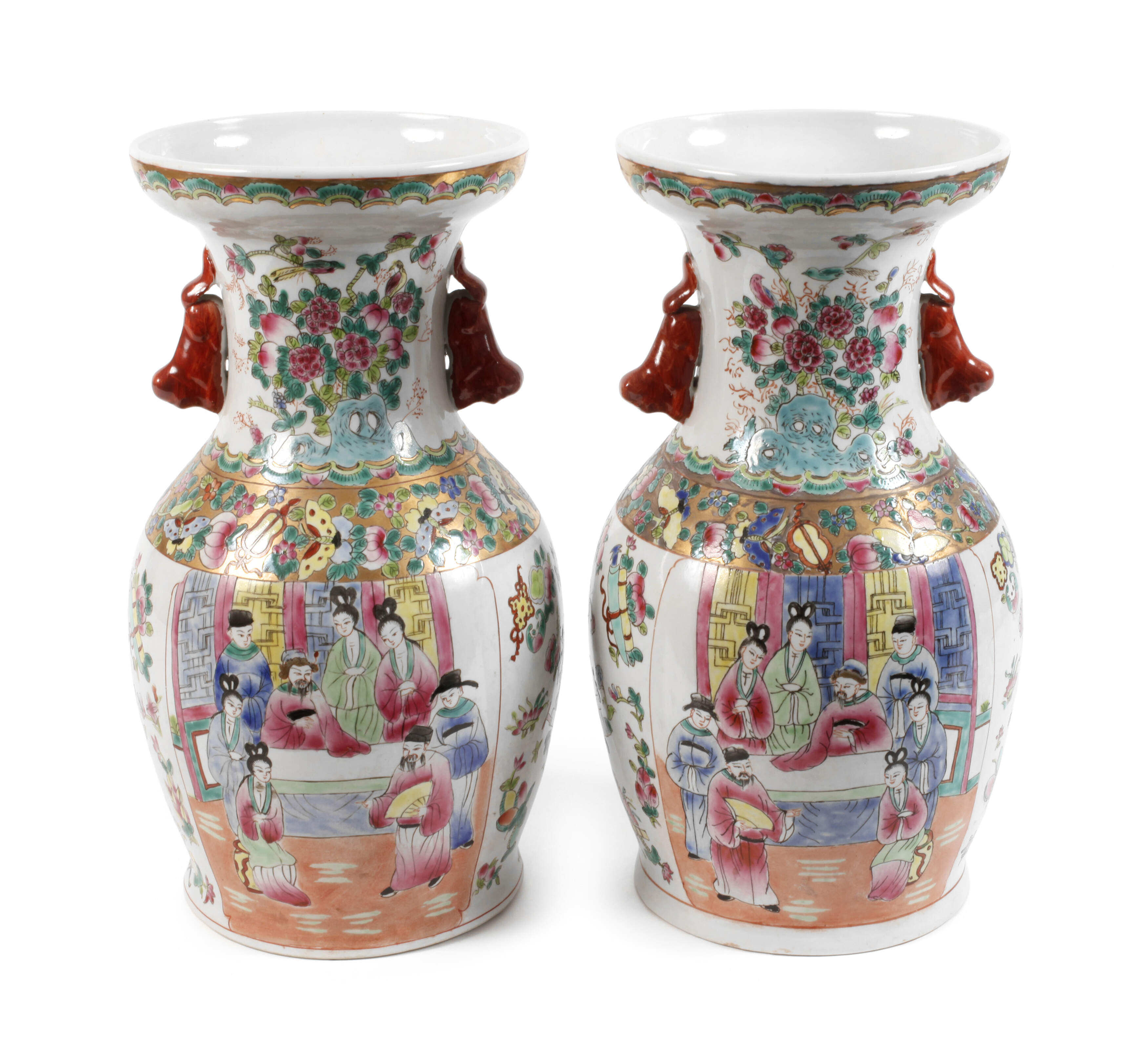 Paar Vasen Famille Rose