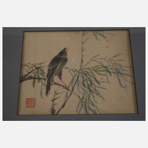 Drei chinesische Tuschpinselzeichnungen