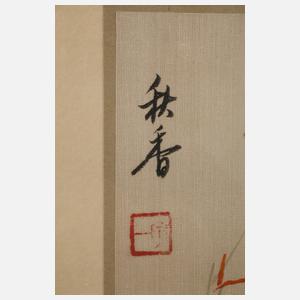 Drei Seidenmalereien