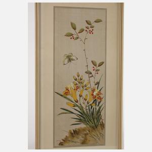 Drei Seidenmalereien