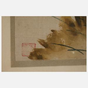 Drei Seidenmalereien