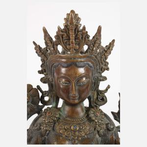 Bronzeplastik Grüne Tara