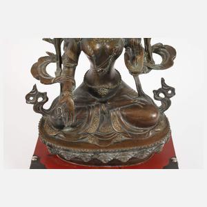 Bronzeplastik Grüne Tara