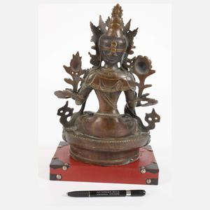 Bronzeplastik Grüne Tara