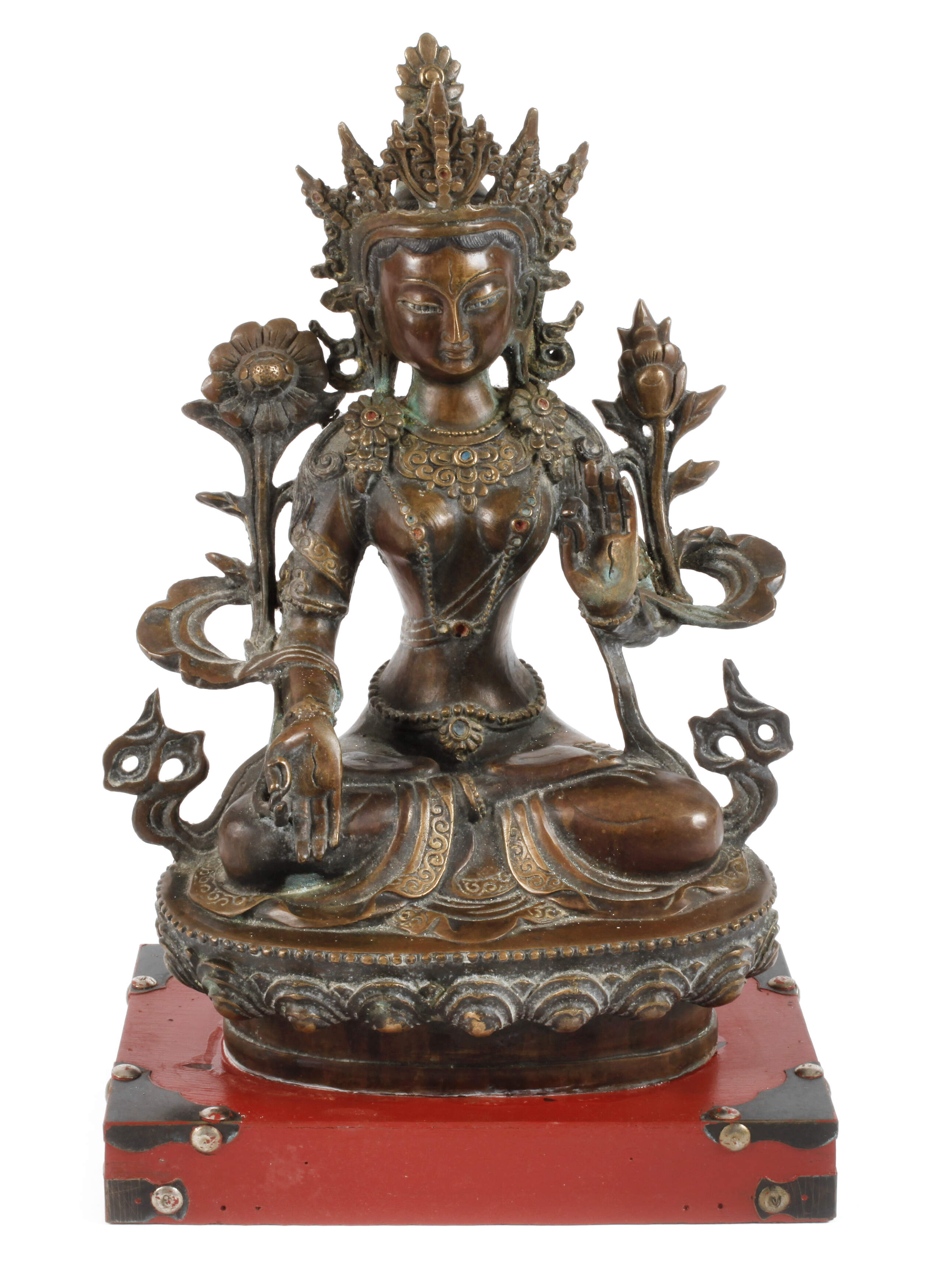 Bronzeplastik Grüne Tara