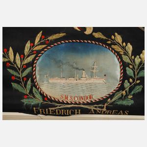 Seidenstickbild Kolonien