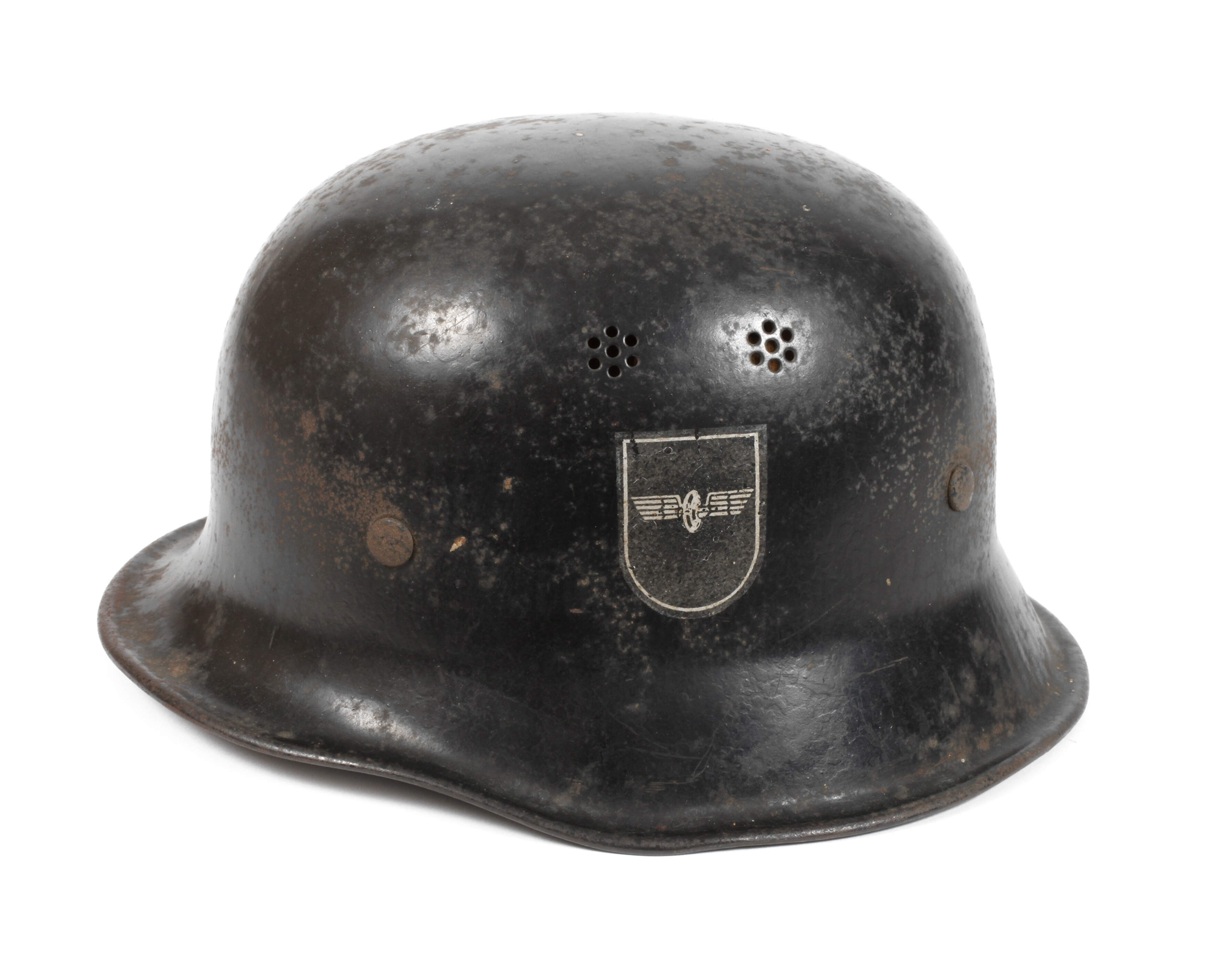 Helm der Reichsbahn-Feuerschutzpolizei