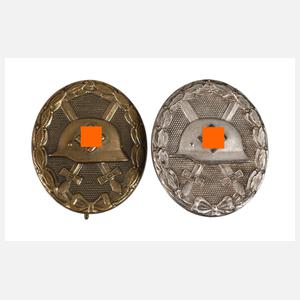 Zwei Verwundetenabzeichen 2. Weltkrieg