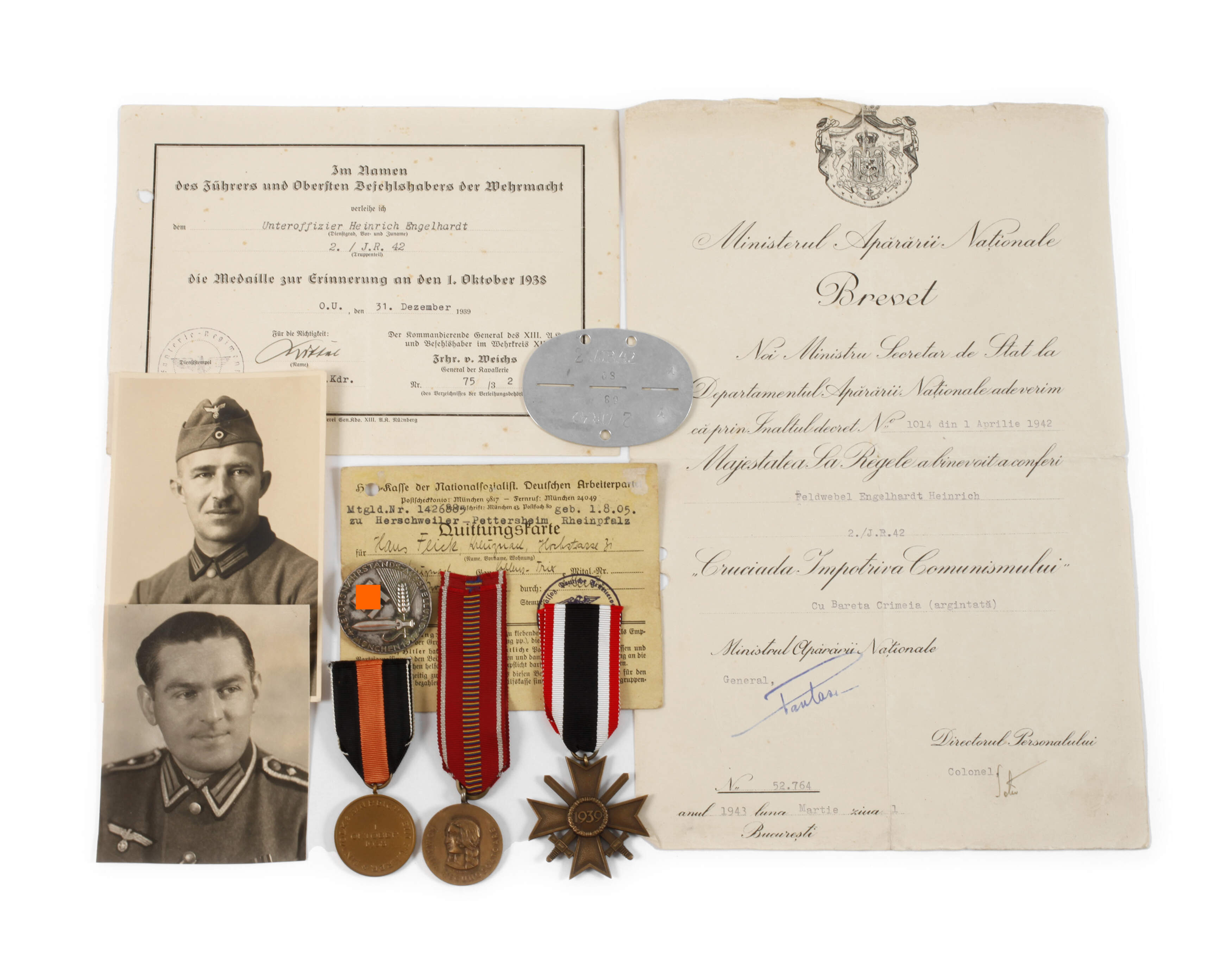 Konvolut Orden und Urkunden 2. Weltkrieg