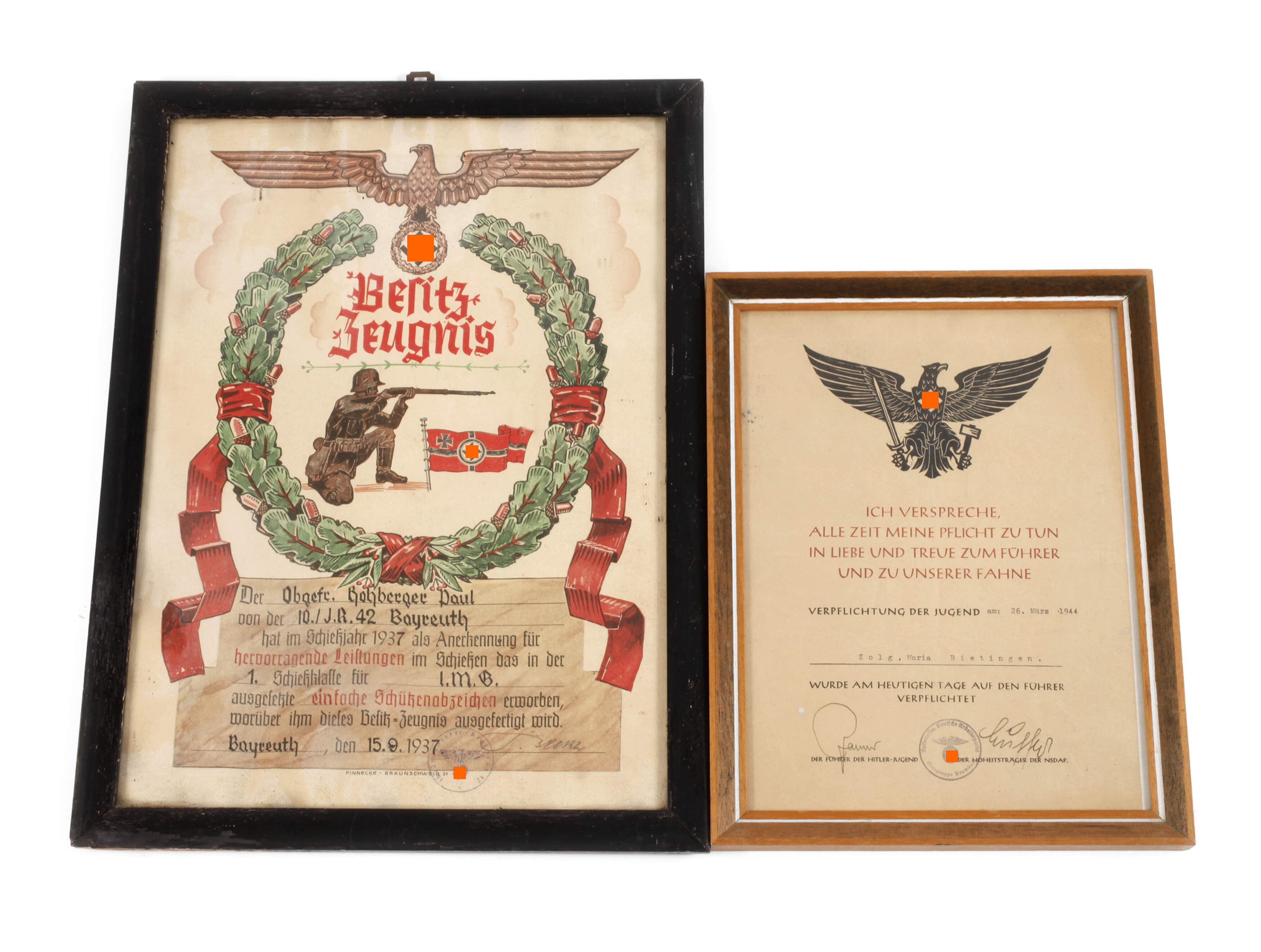 Zwei Urkunden 3. Reich