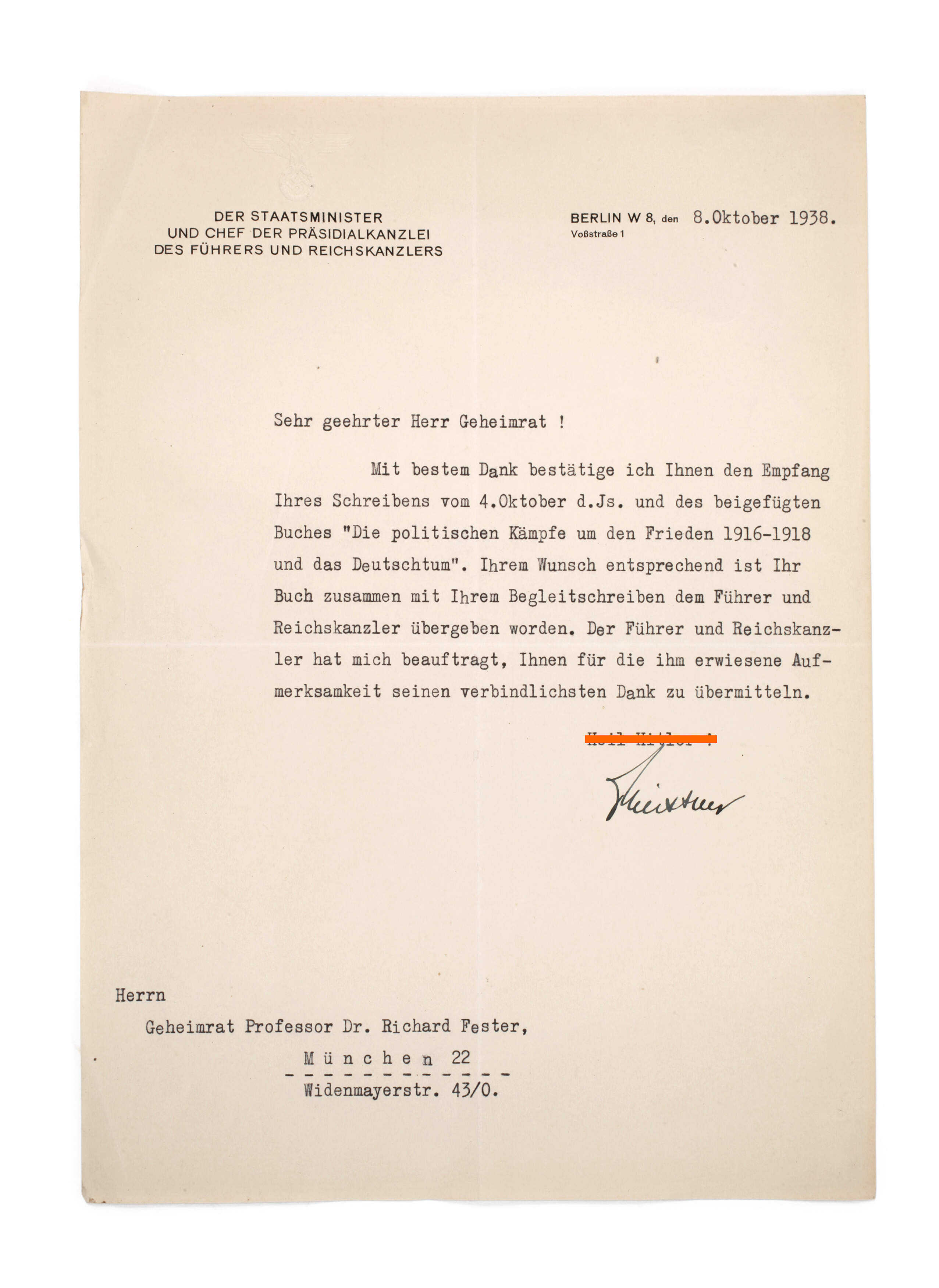 Brief der Reichskanzlei