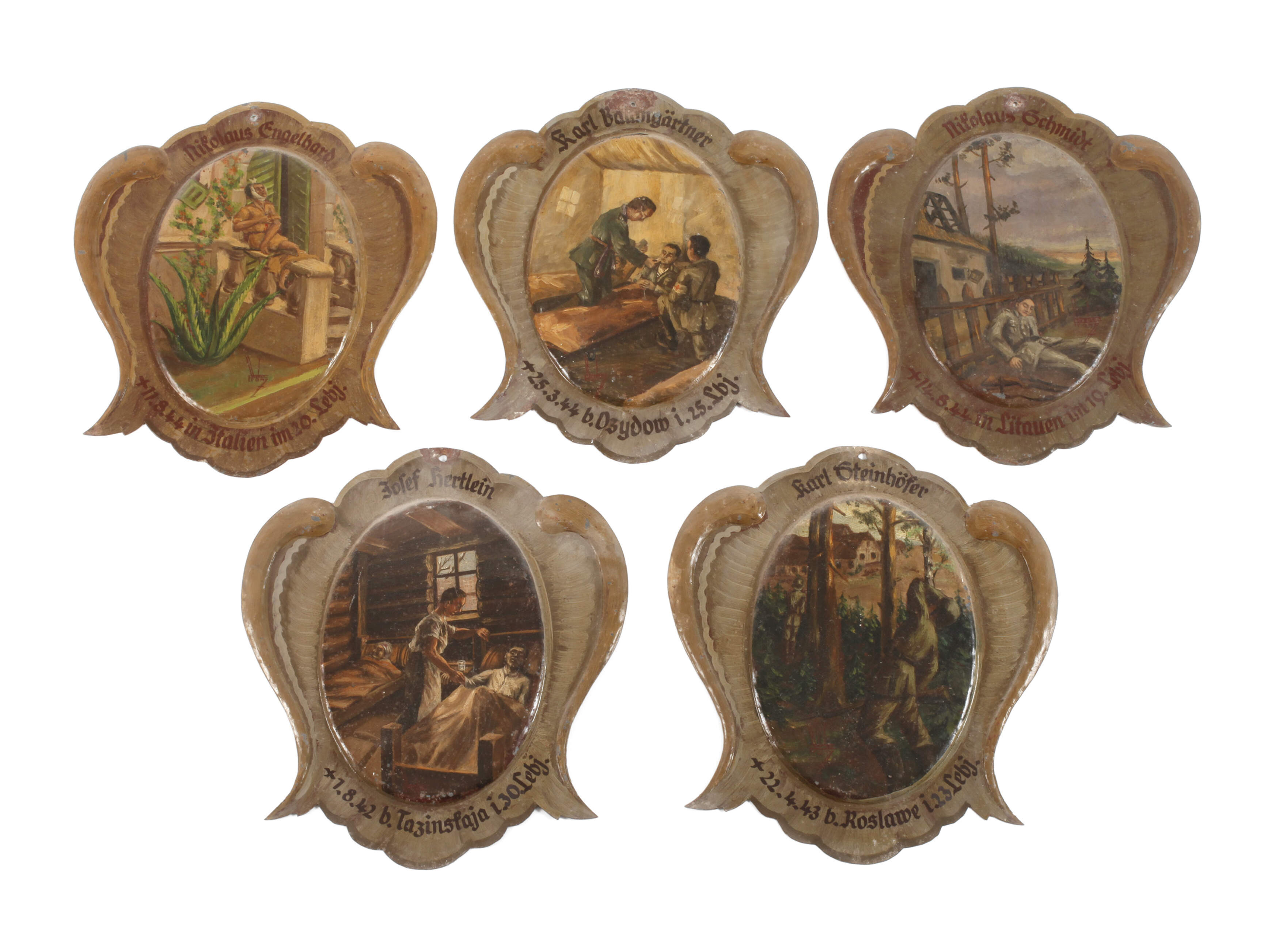 Fünf Gefallenentafeln 2. Weltkrieg