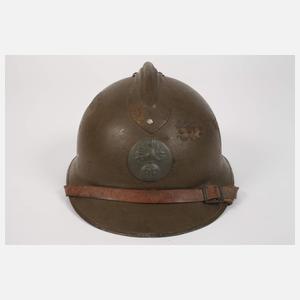 Stahlhelm und Helmauflage Frankreich