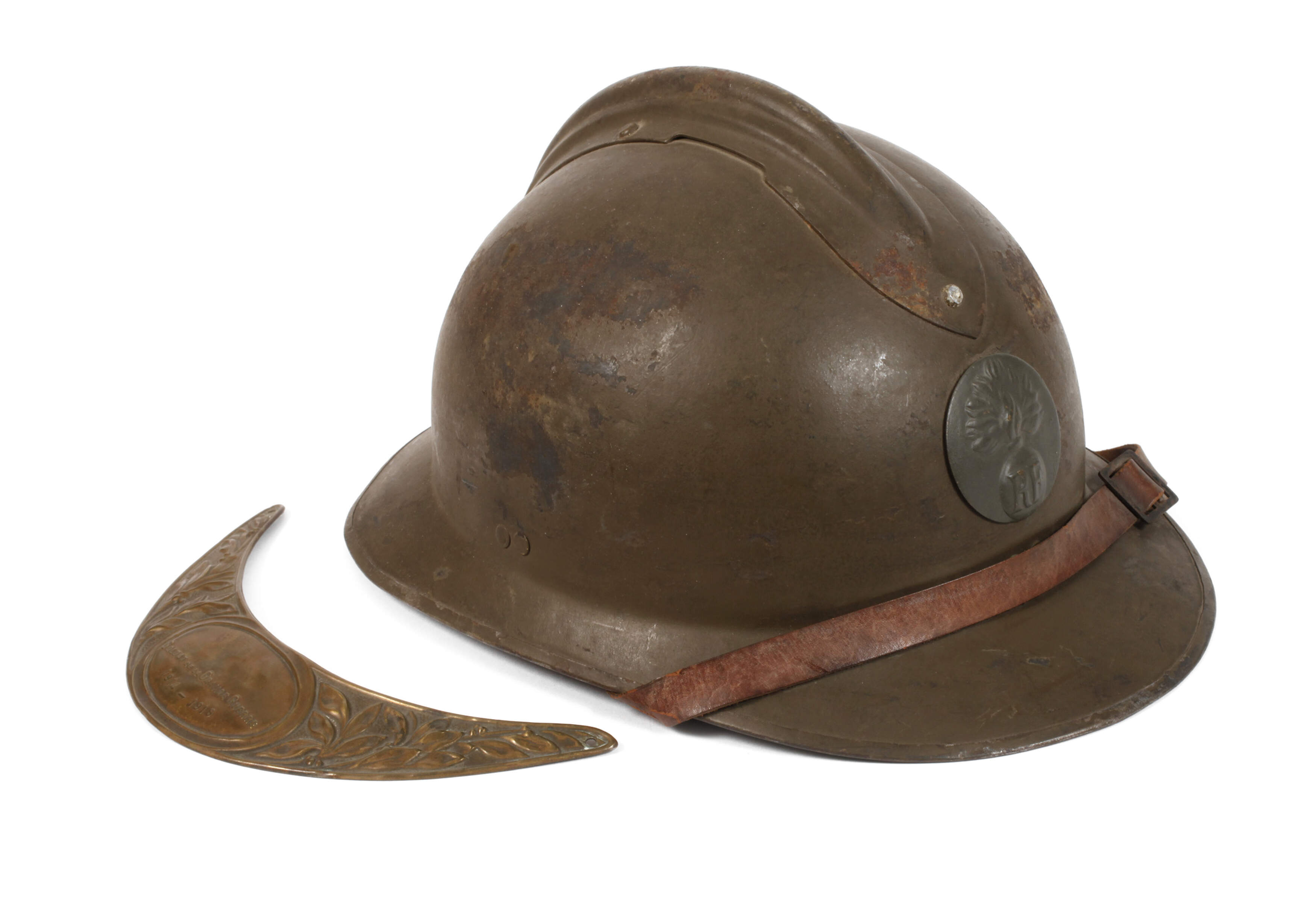 Stahlhelm und Helmauflage Frankreich