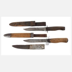 Zwei Kampfmesser und Grabendolch Russland