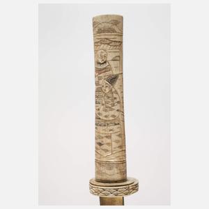 Mandau und Knochen-Wakizashi