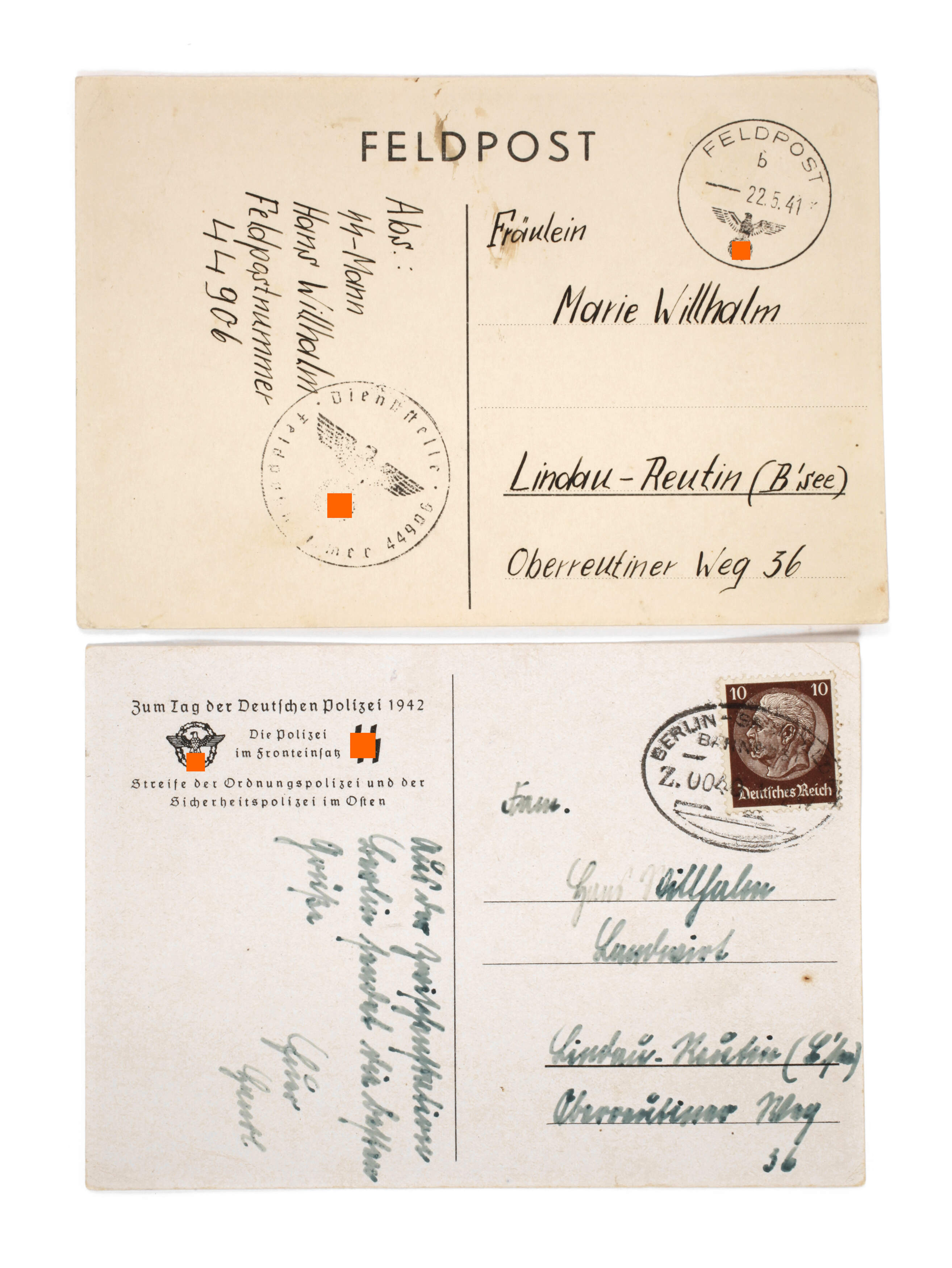 Zwei Postkarten 3. Reich