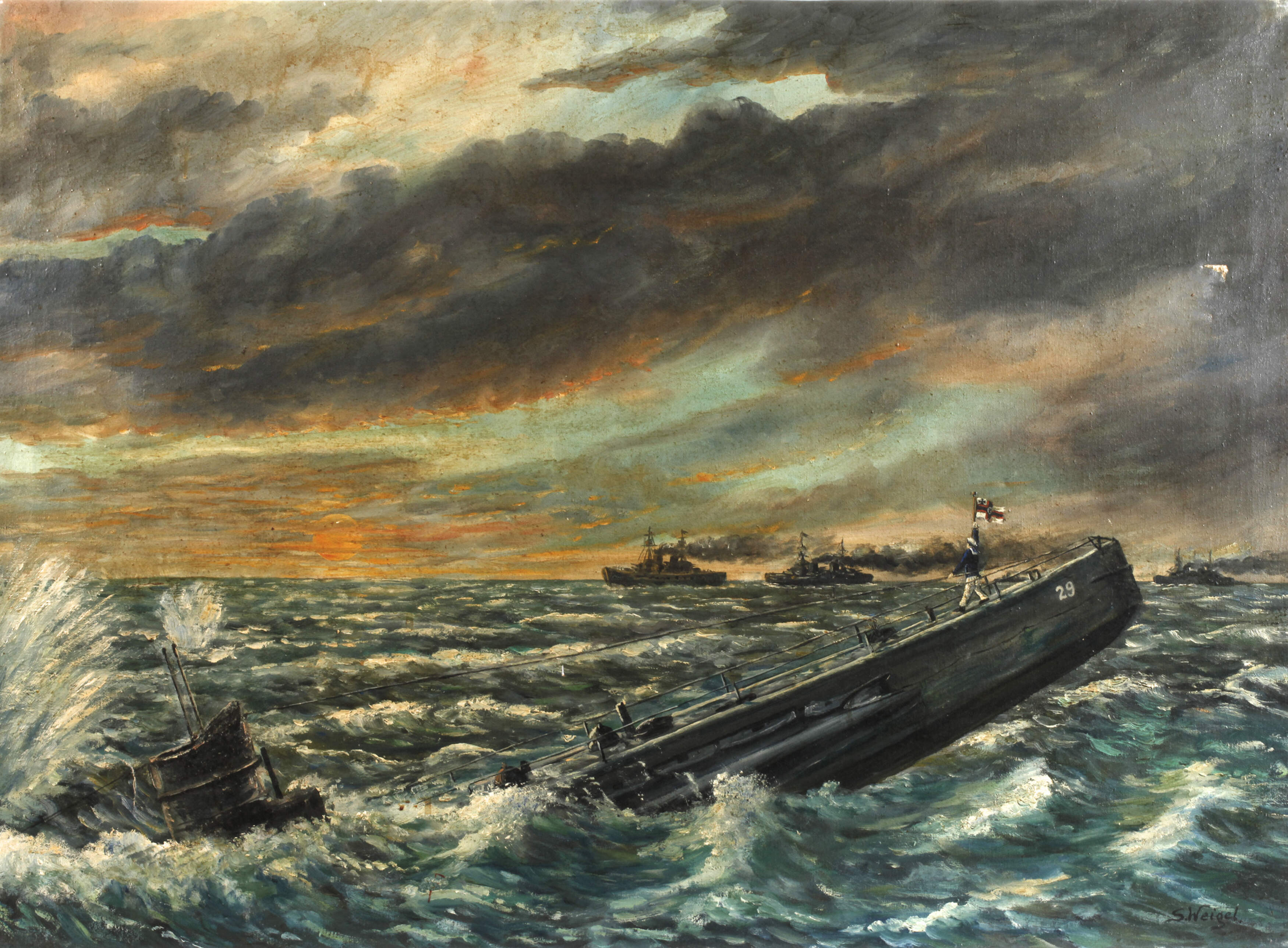 Gemälde Marine 1. Weltkrieg