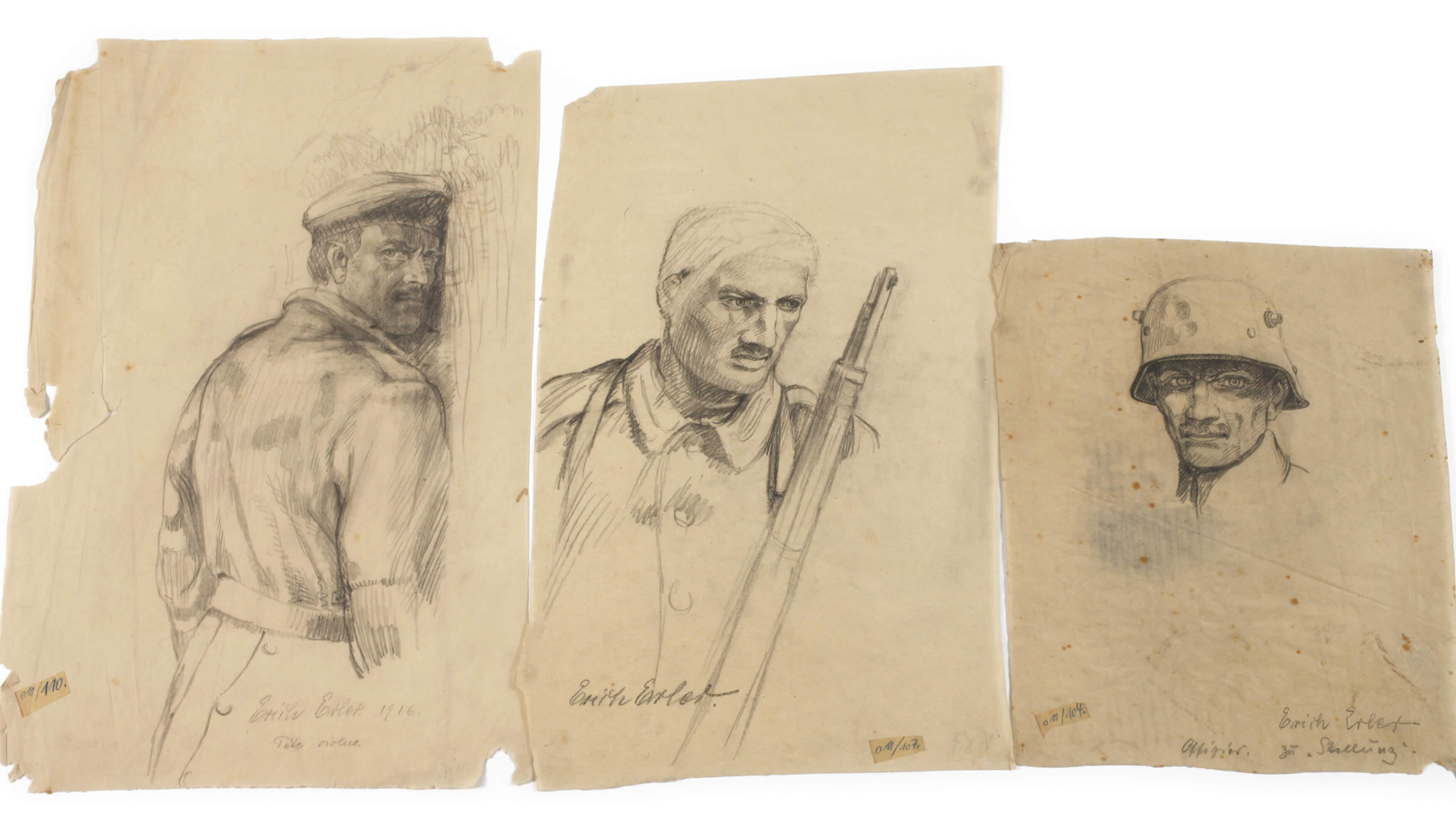 Erich Erler, Drei Soldatenzeichnungen
