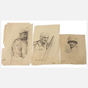 Erich Erler, Drei Soldatenzeichnungen