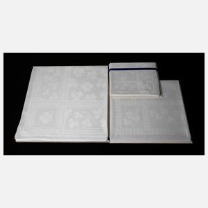 Tafeltuch und Tischgarnitur Kleeblattdekor