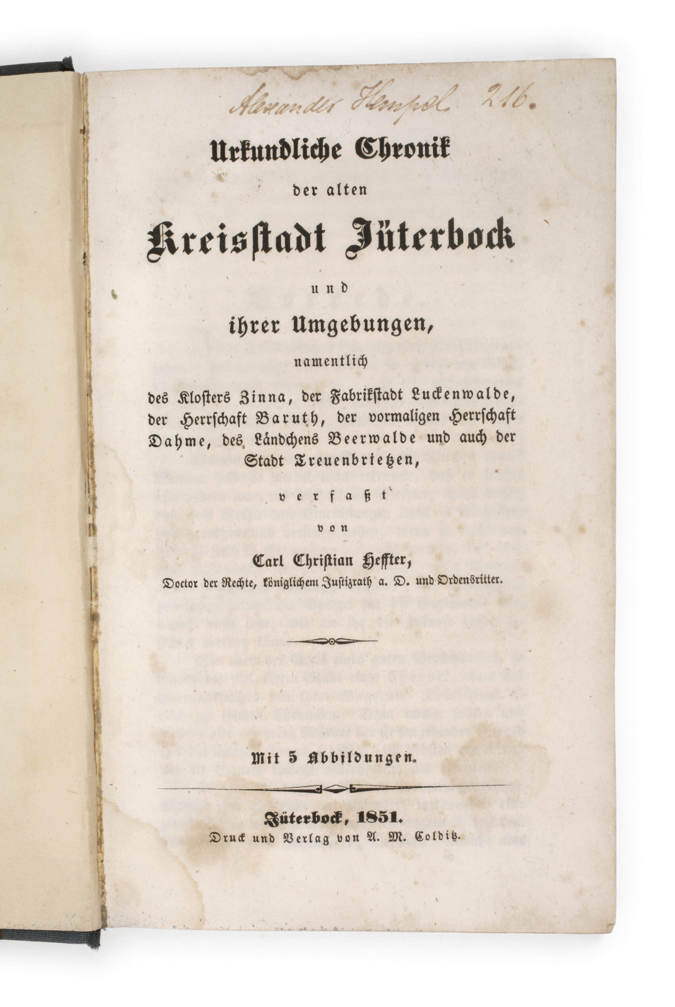 Urkundliche Chronik der alten Kreisstadt Jüterbock