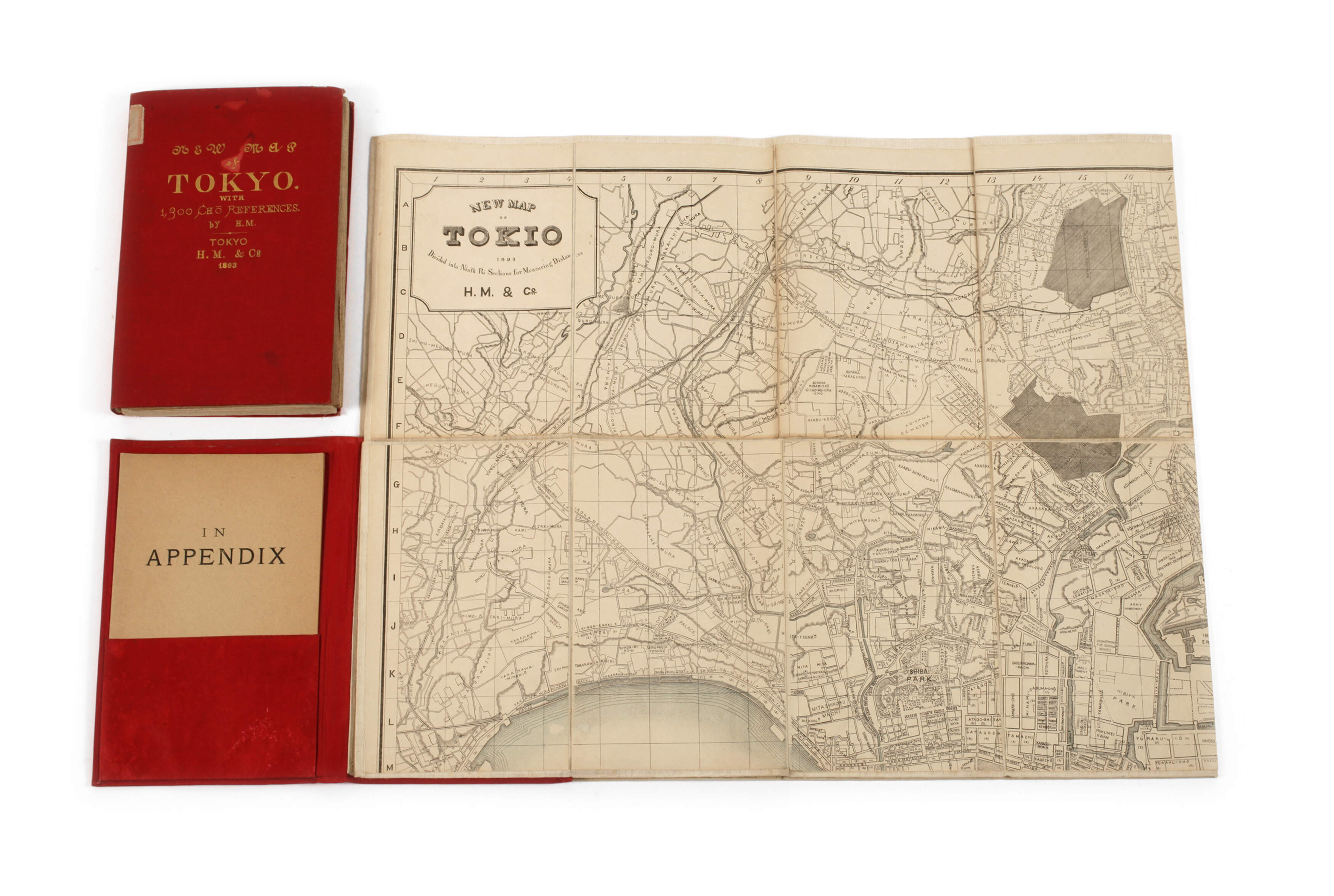 Zwei Stadtpläne Tokio 1893