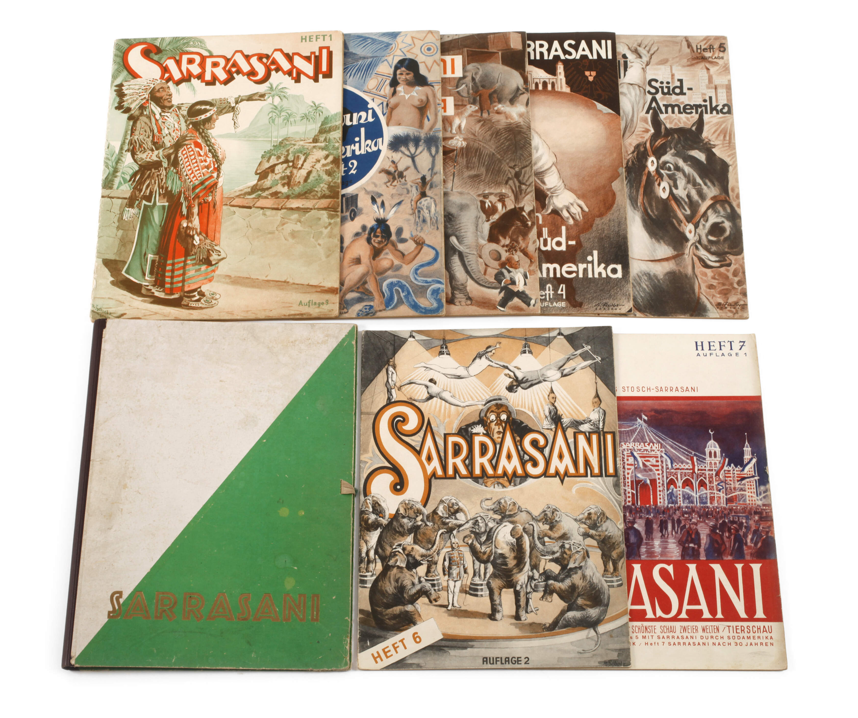 Sieben Hefte Sarrasani mit Originalmappe