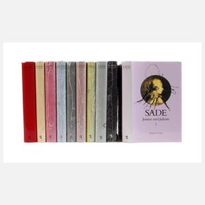 Zehn Bände Marquis de Sade