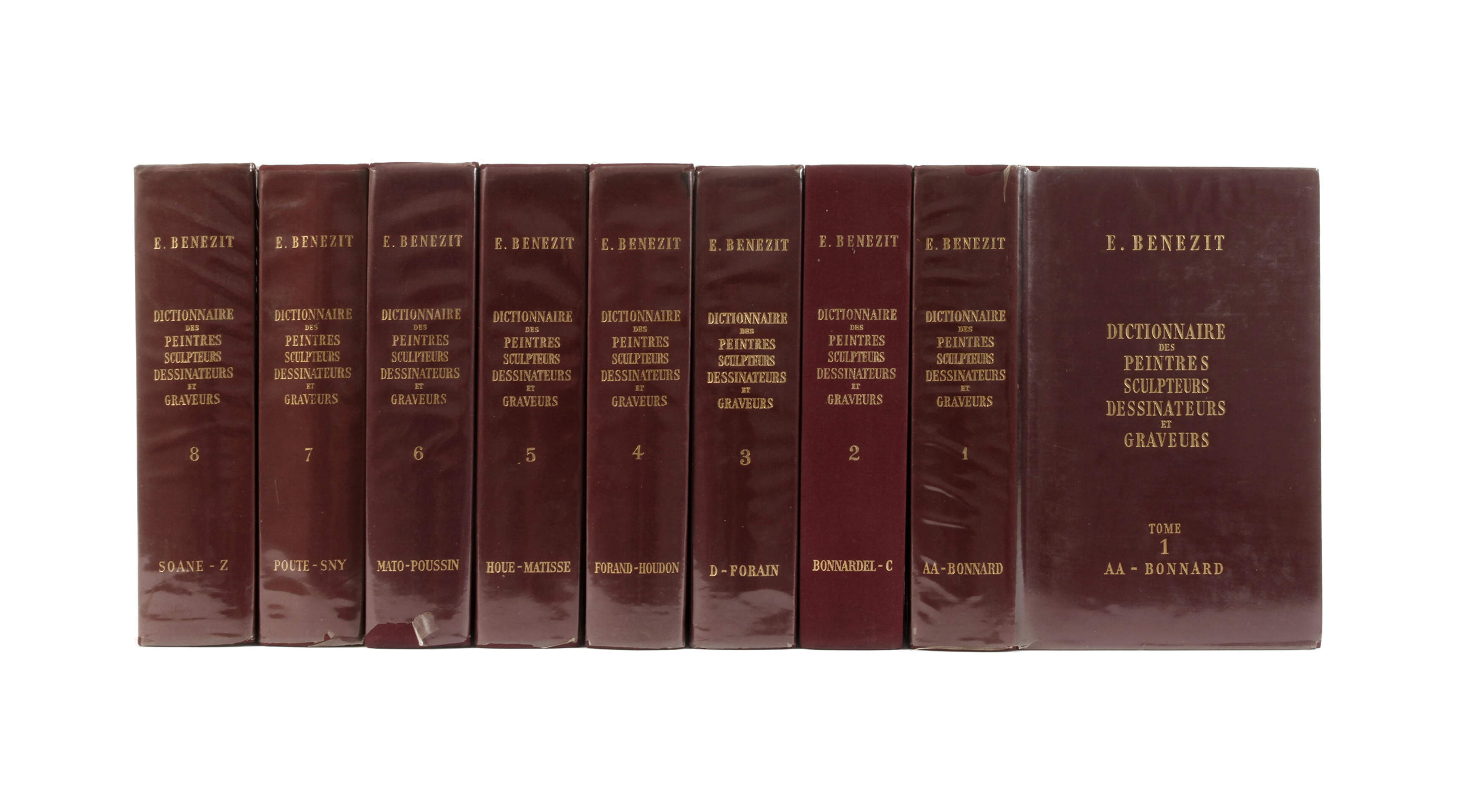 Acht Bände Kunstlexikon E. Bénézit