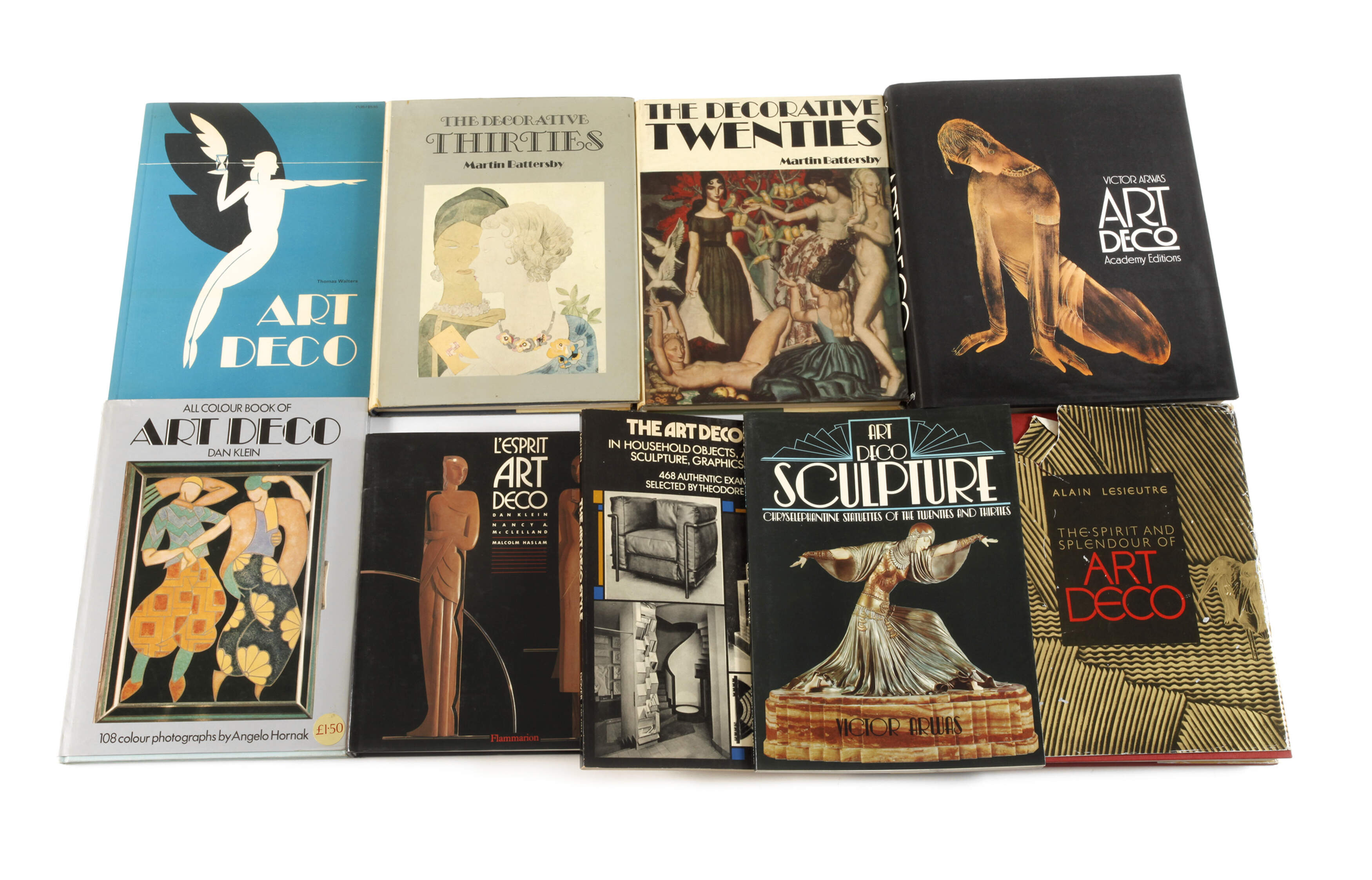 Neun Fachbücher Art déco