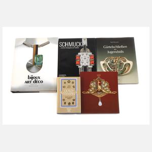 Fünf Bände Fachliteratur Schmuck
