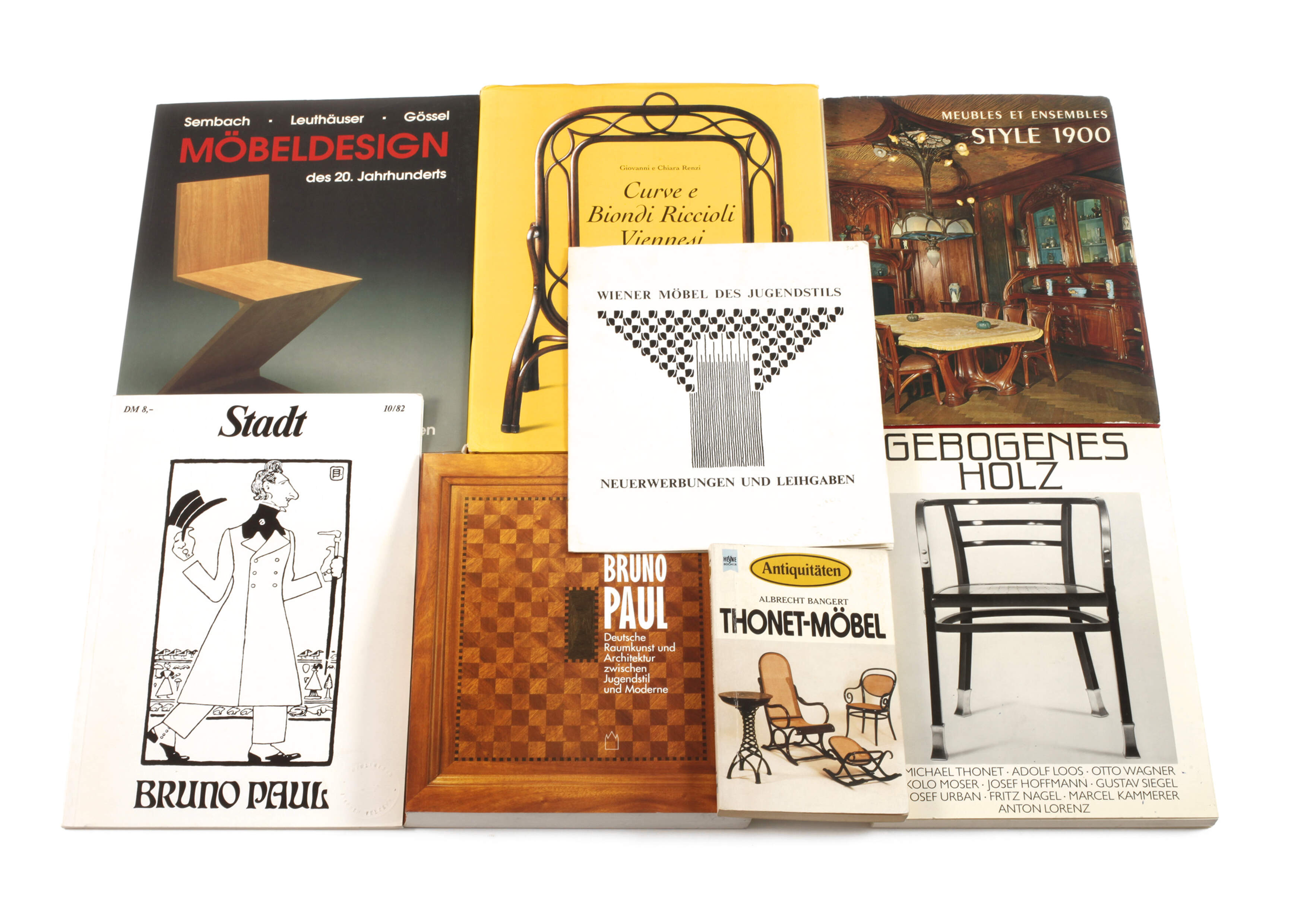 Acht Fachbücher Jugendstilmöbel