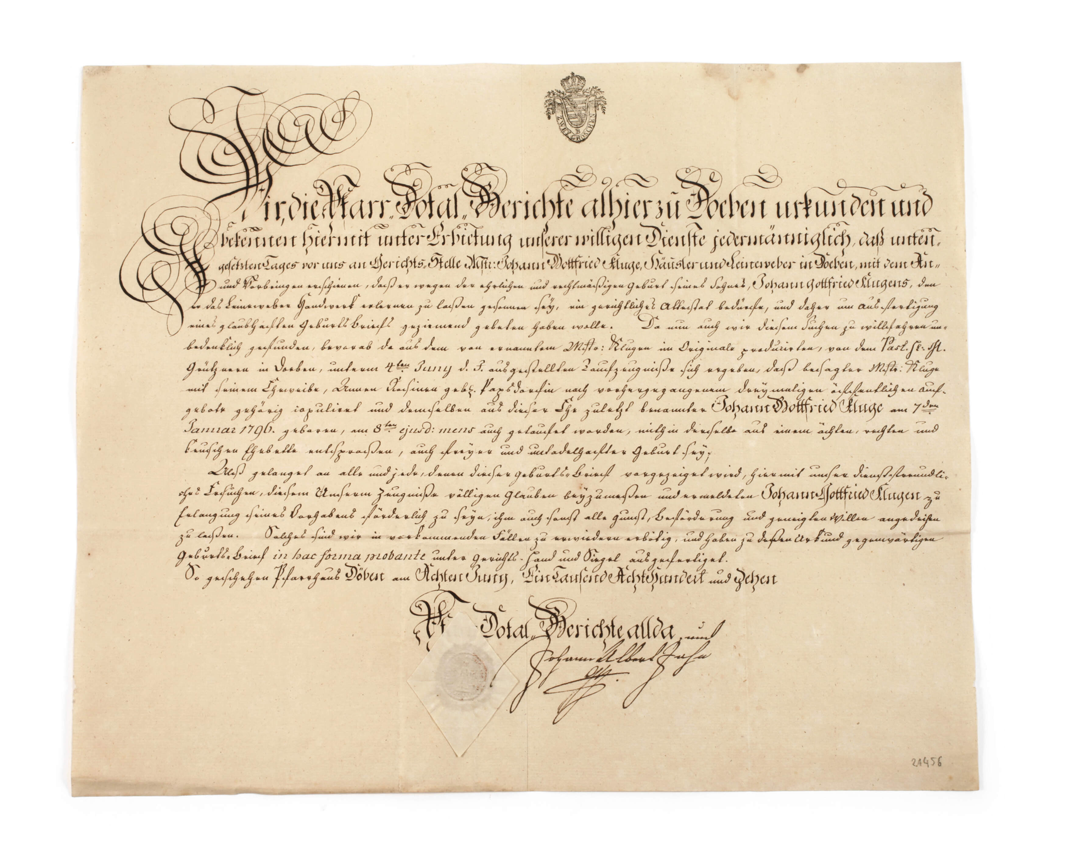 Geburtsurkunde Döben