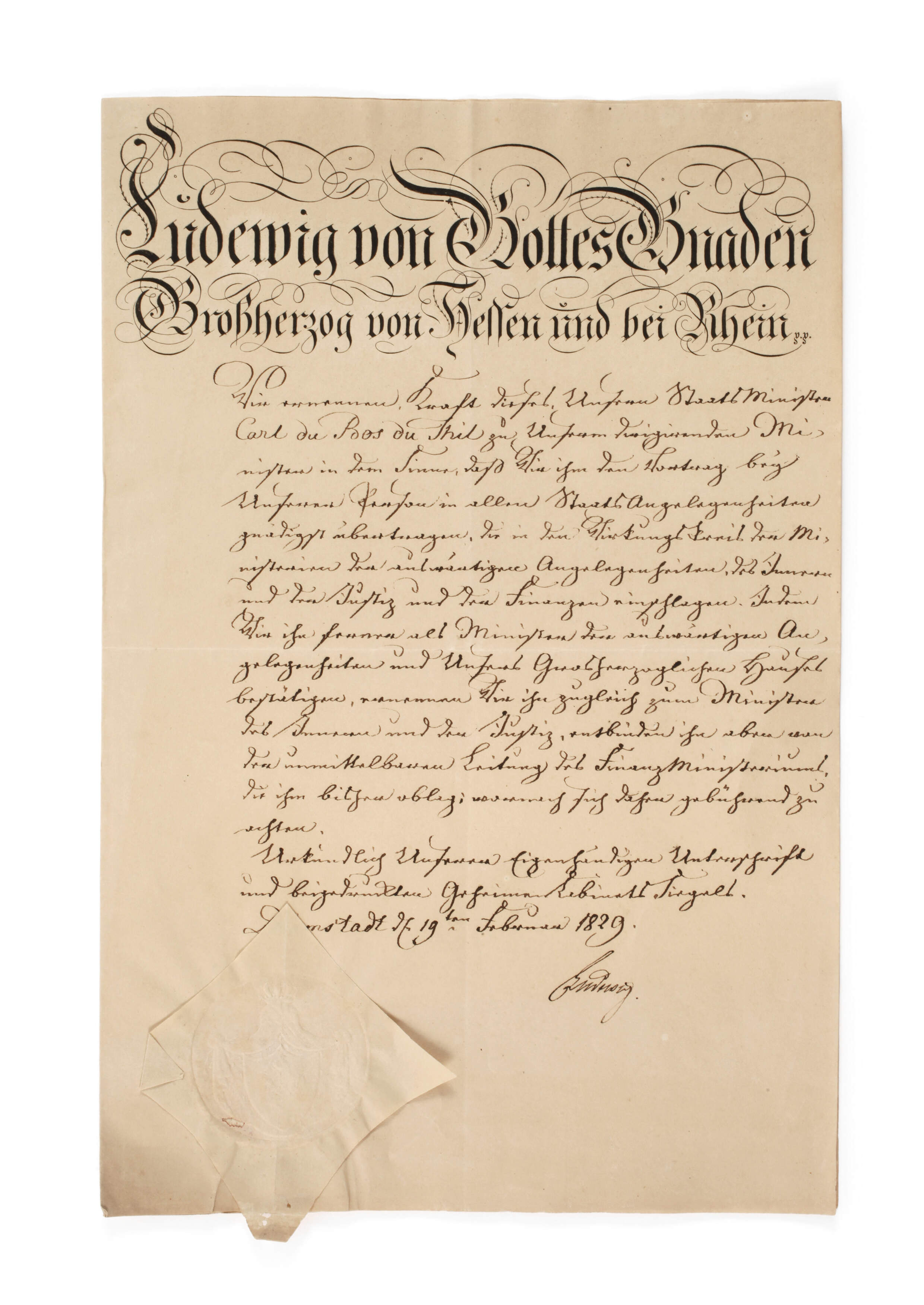 Zwei Amtsschreiben Darmstadt