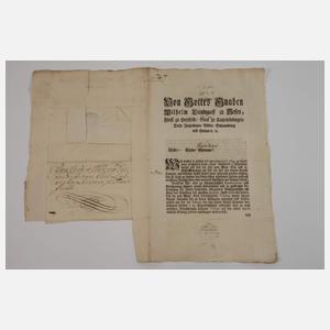 Konvolut historische Dokumente über Rittersteuer