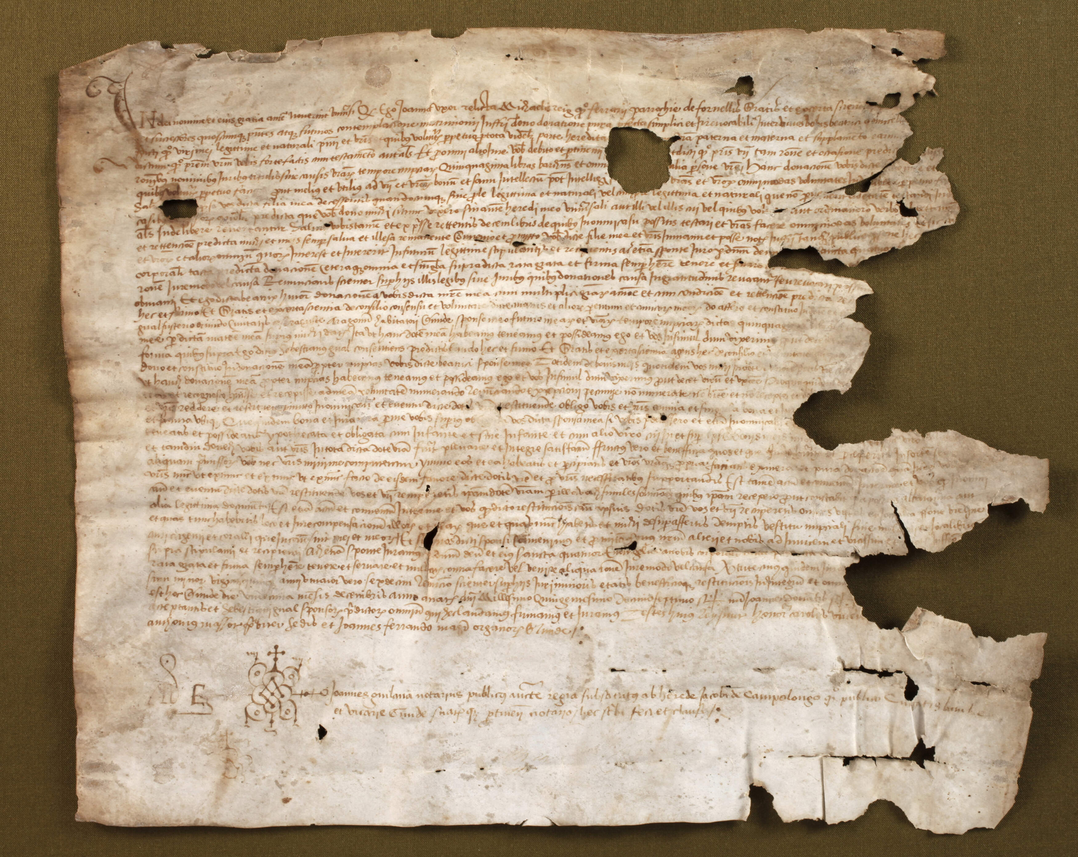 Frühes Pergament-Fragment